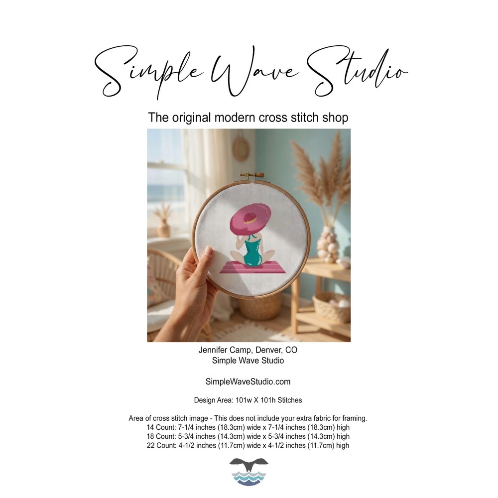Girl at the Beach Counted Cross Stitch Pattern